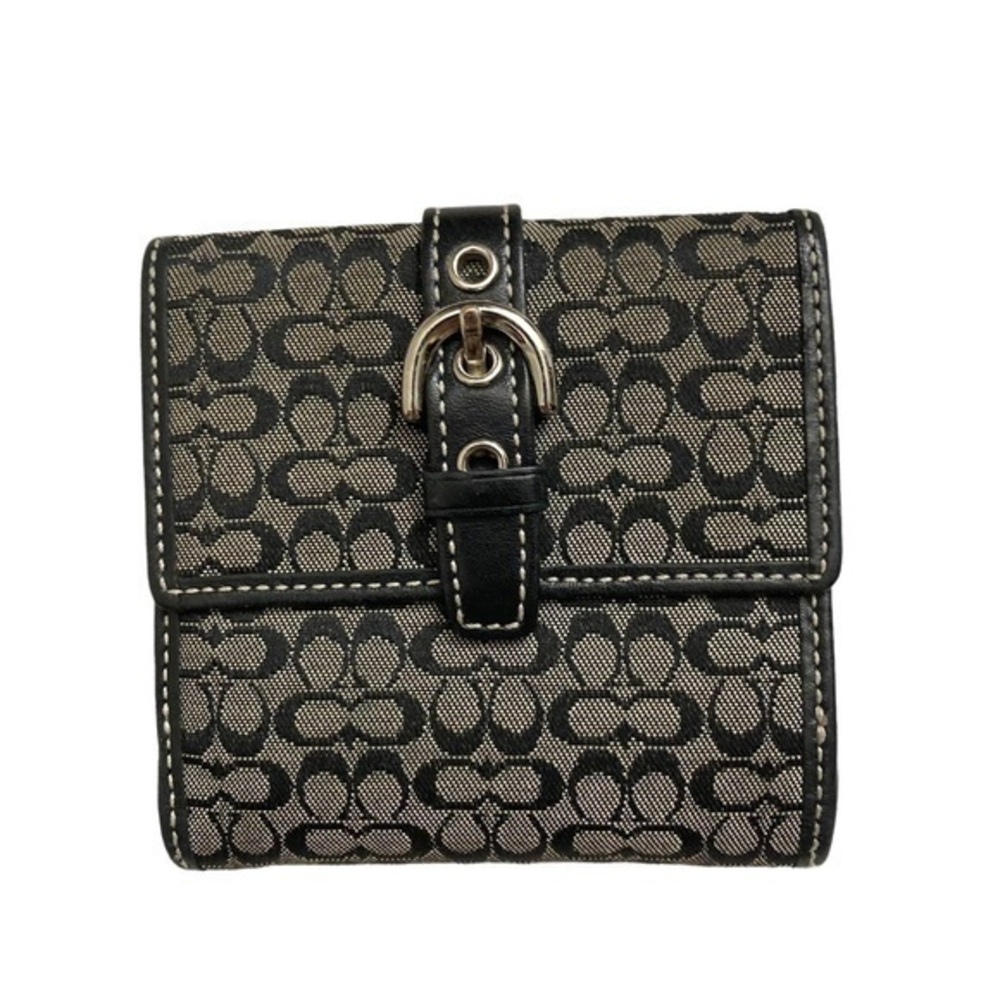 Coach black gray mini c soho wallet